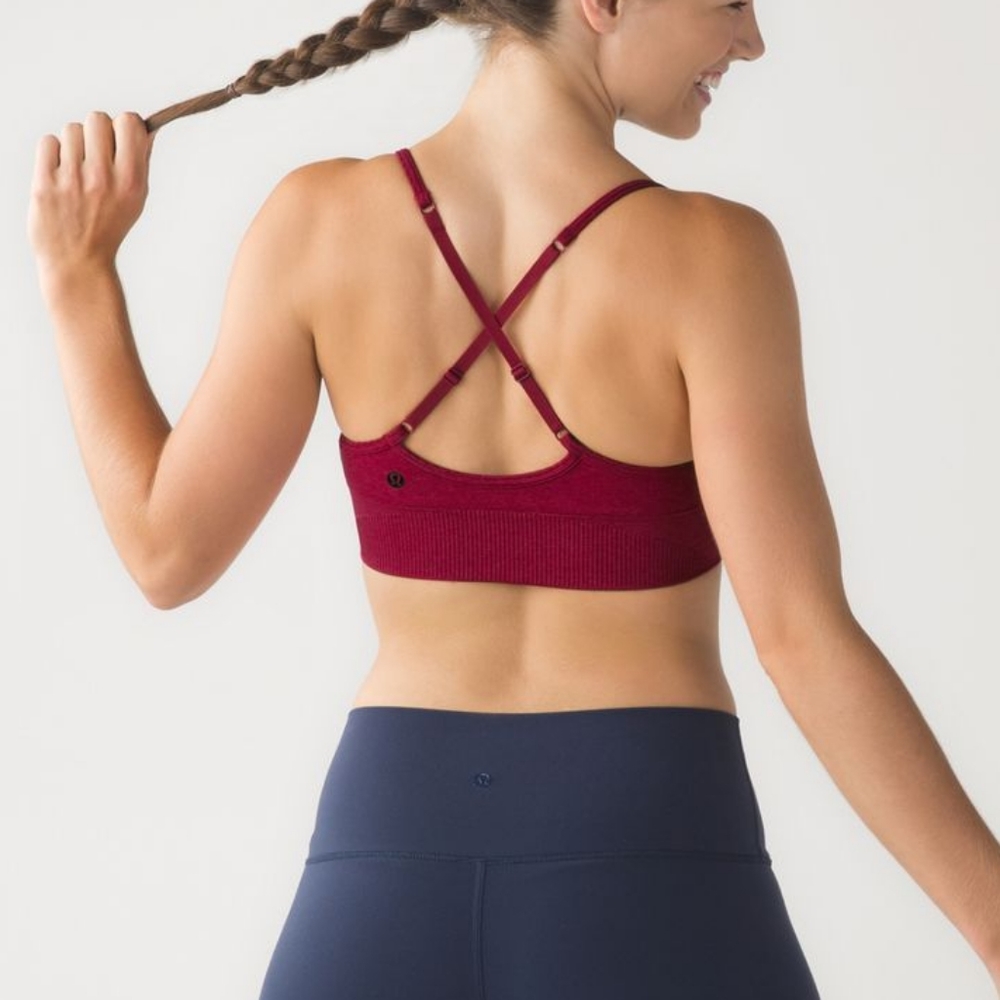 Lululemon Ebb To Street Bra "Heathered Bumble Berry" Sz 6 A/B cup New Condition